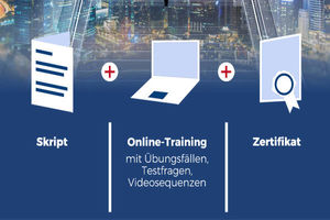 Unsere Online-Lehrgänge umfassen Skripte sowie Online-Trainings mit Testfragen, kurzen Videos und Übersichtsdarstellungen.